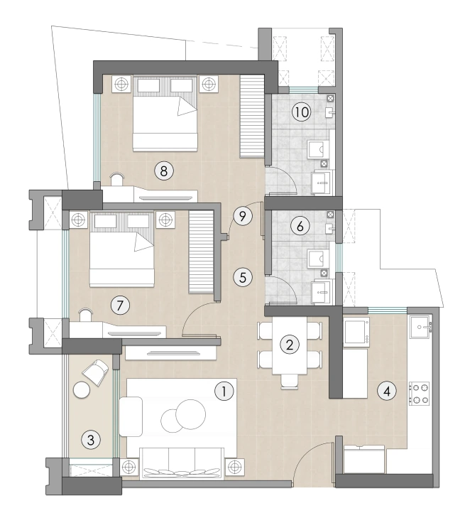 2 BHK apartments with modern amenities in Thane, Mumbai