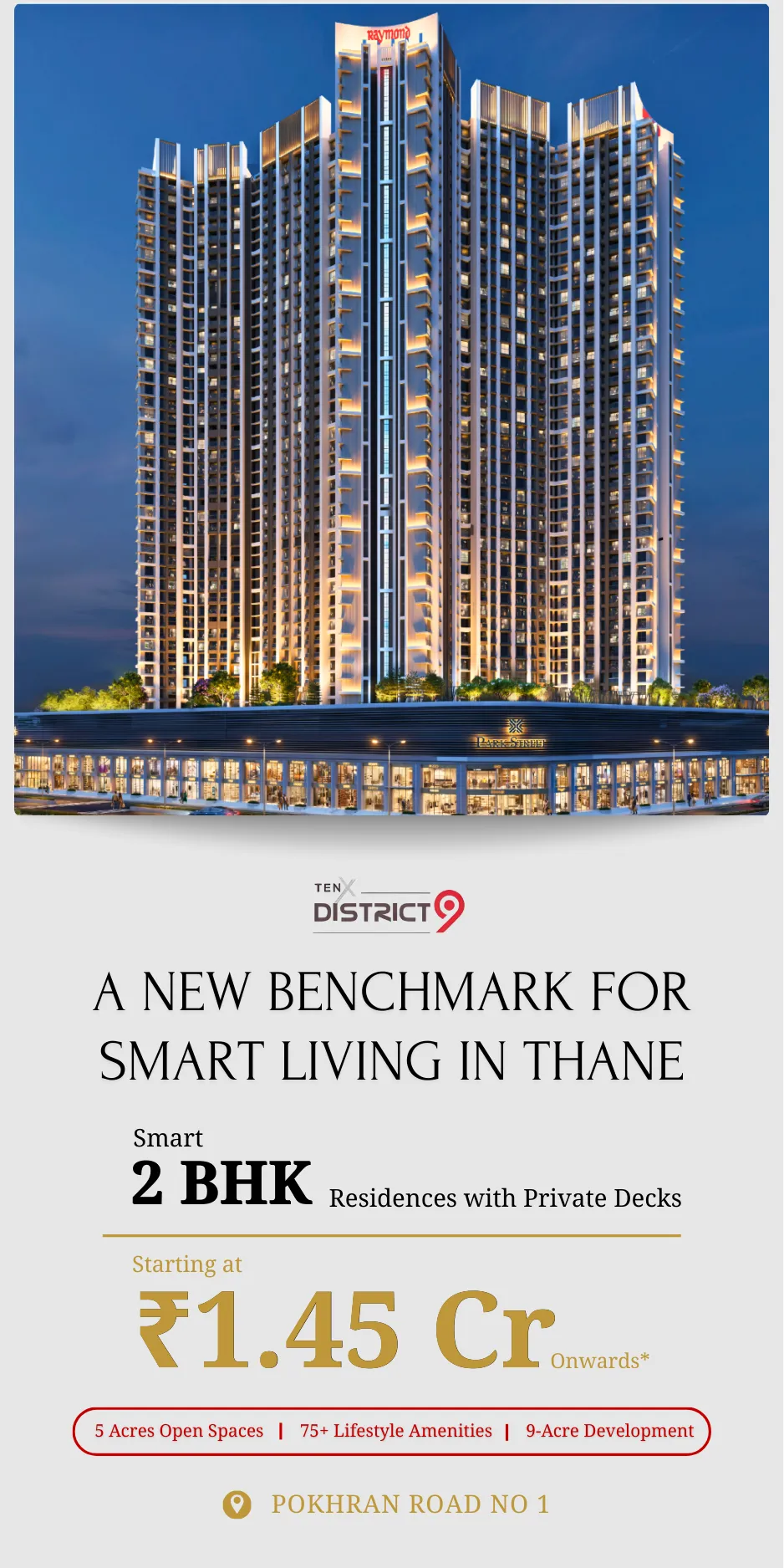 Raymond Ten X District 9 - 2 BHK Apartments in Thane